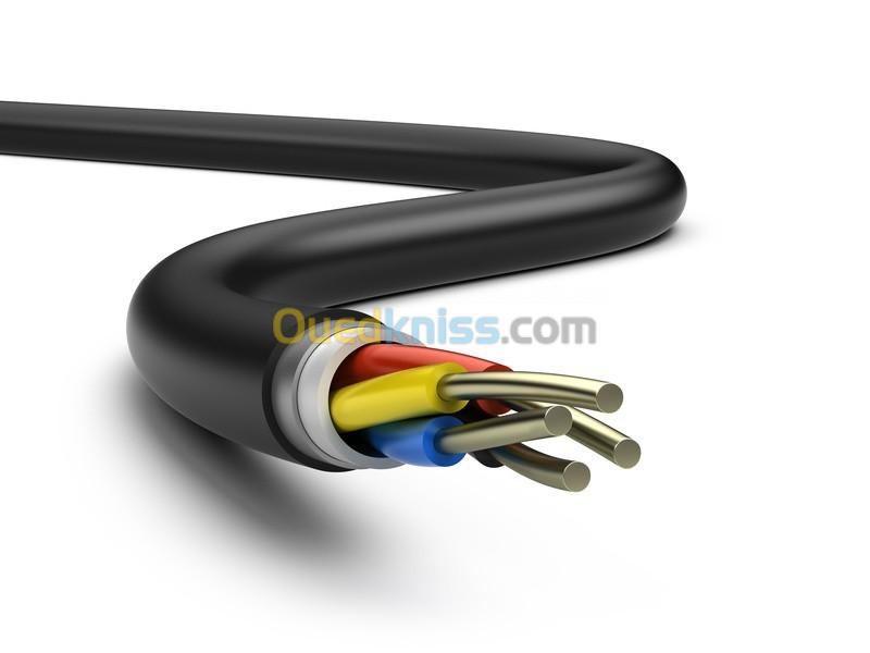 cable electrique souple et regide cable cr1 (torsadé -blindé- cable armé- cable fibre optique) mt bt