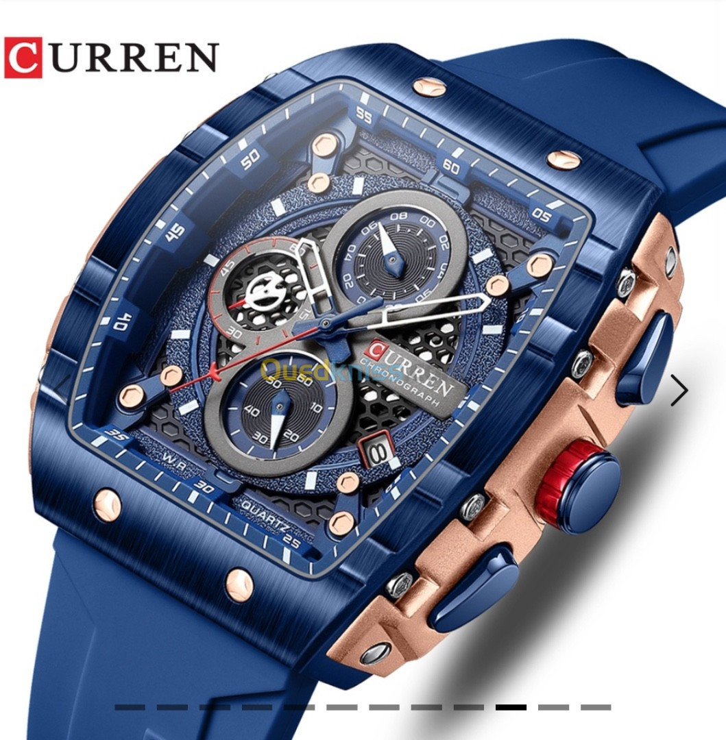 CURREN  montre Original bracelet en Silicone pour hommes chronographe étanche 8442 