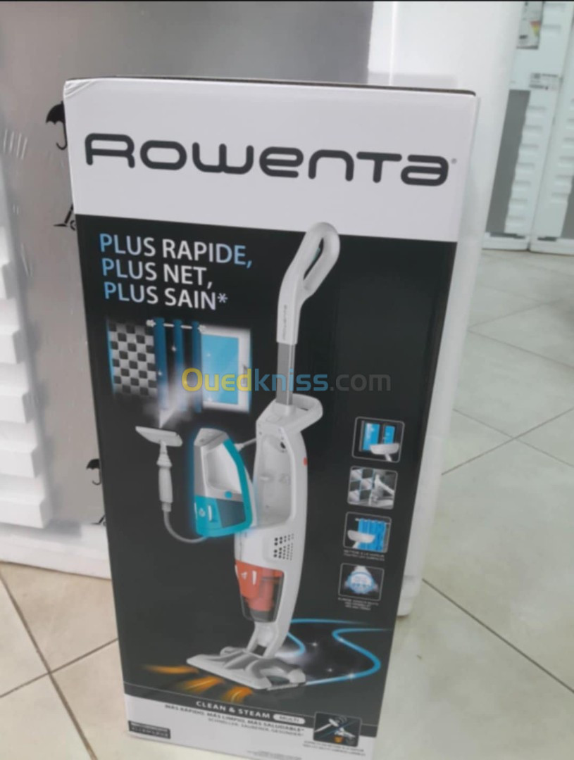 Rowenta Aspirateur Balai 2-En-1 Clean & Steam Multi-Ry8544Wh- Nettoyeur Vapeur