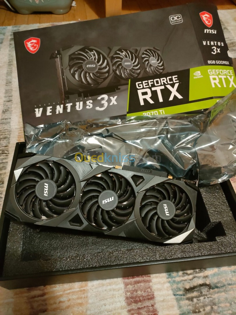 GPU RTX 3070 TI 3 Fan  MSI VENTUS état comme neuf, jamais utilisé 