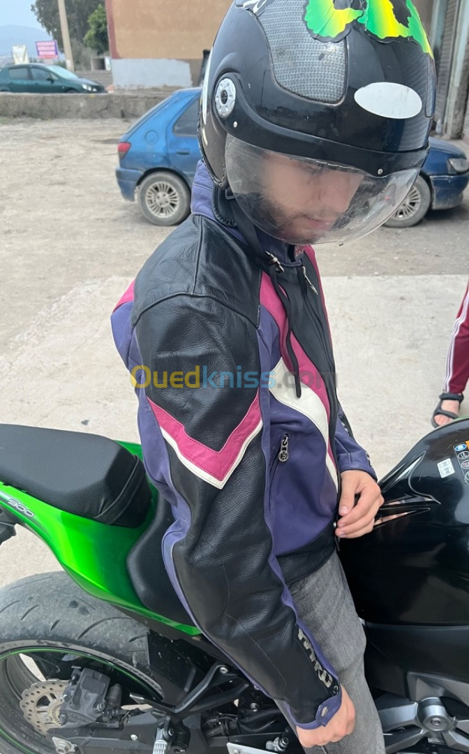 Veste cuir véritable harro pour moto 