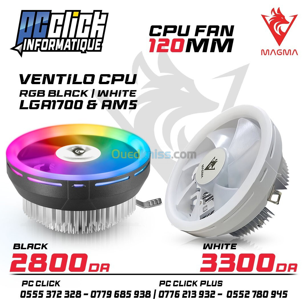 VENTILO CPU MAGMA RGB BLACK / WHITE