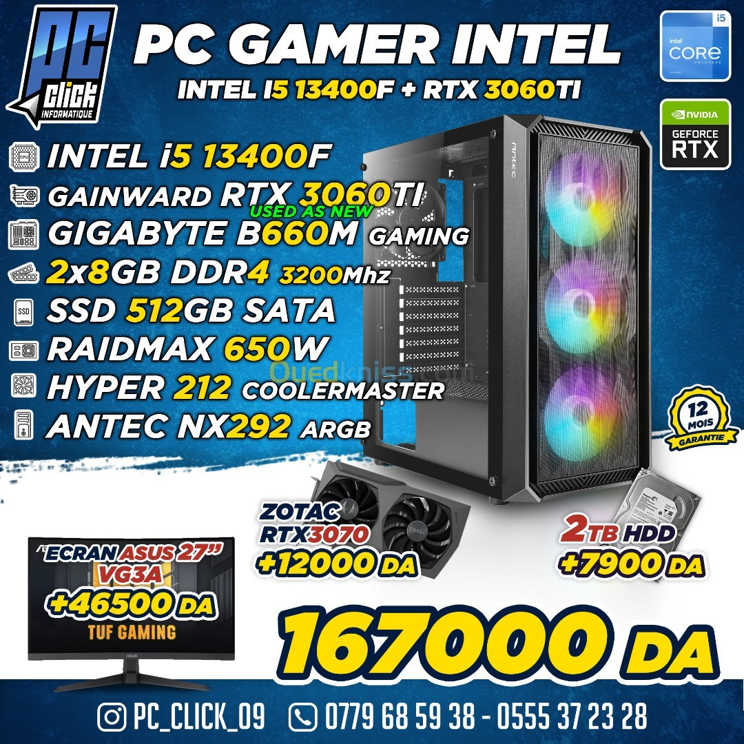 CONFIG intel I5 13400F + RTX 3060 Ti