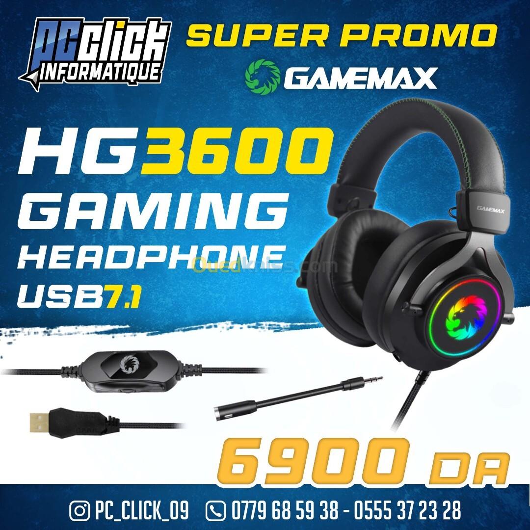 CASQUE GAMEMAX HG3600 Pro Gaming 7.1 ARGB