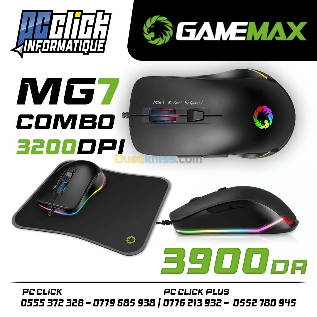 Gaming COMBO Mouse Gamemax MG7 + Mouse pad RGB