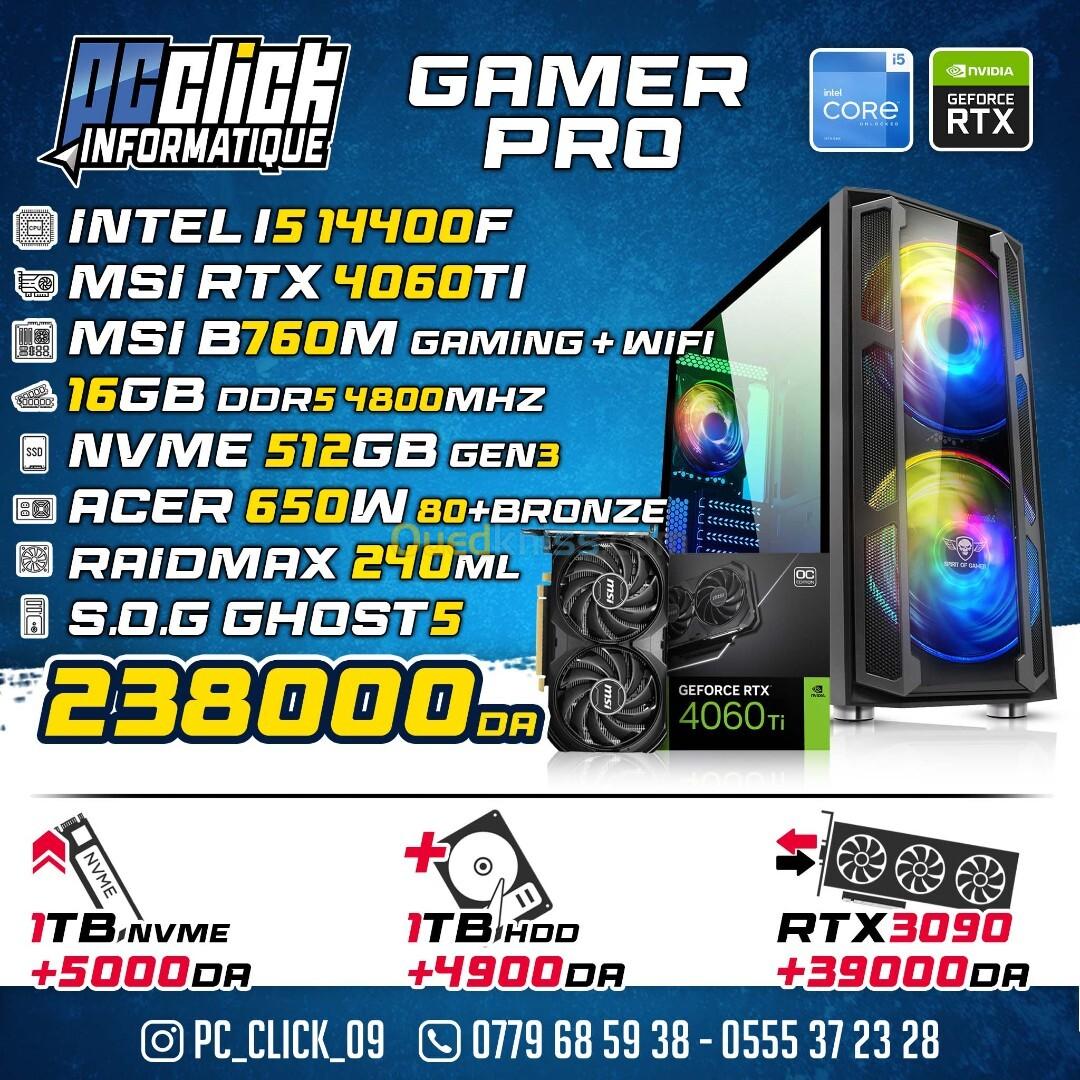 CONFIG GAMING PRO INTEL I5 14400F +MSI RTX 4060Ti