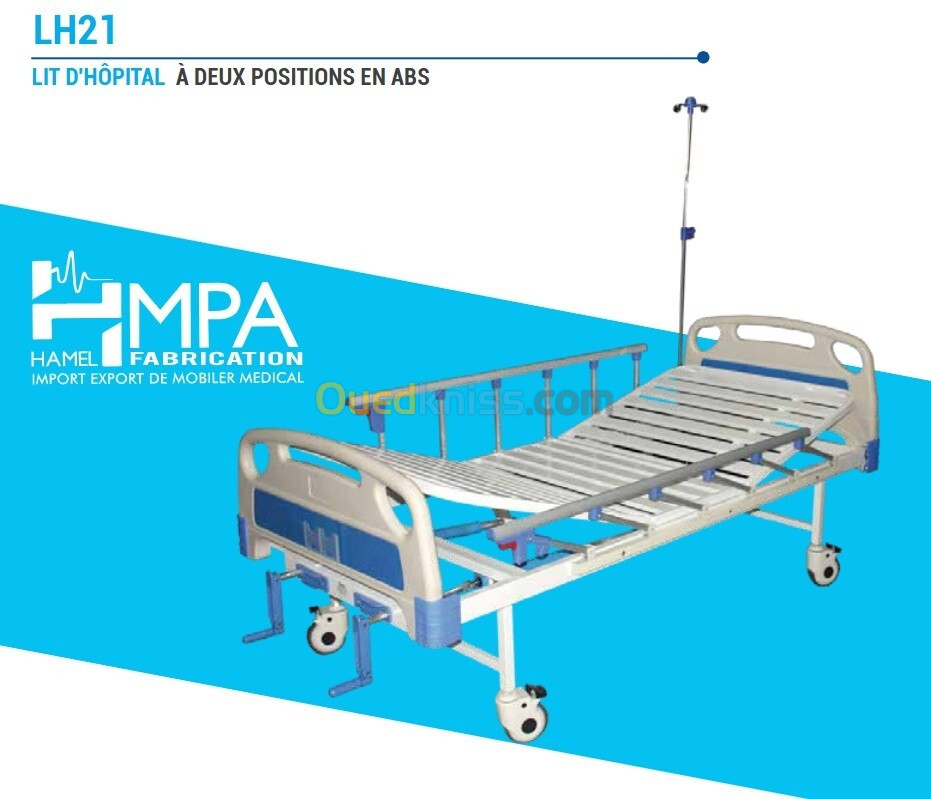 Lit d'hôpital a deux position en ABS