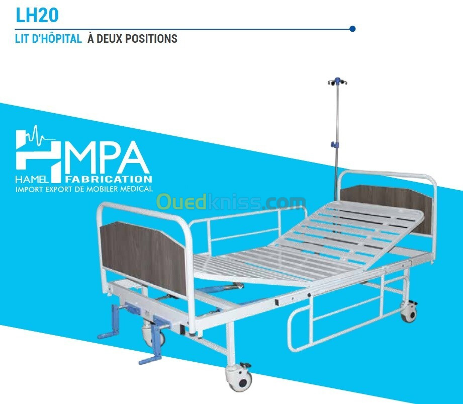 Lit d'hôpital a deux position