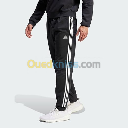 Adidas Essentials Warm-Up 3-bandes Pantalons Bas de Survêtement Homme, Noir/Blanc, M