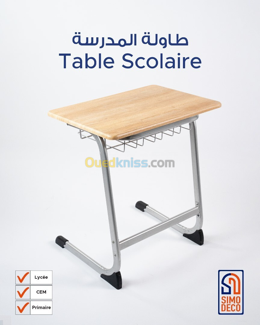 Chaises et Tables scolaires - mono place et bi-place -