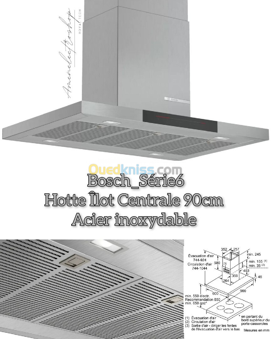 Hottes Îlot centrale 90cm/ Bosch & Siemens 