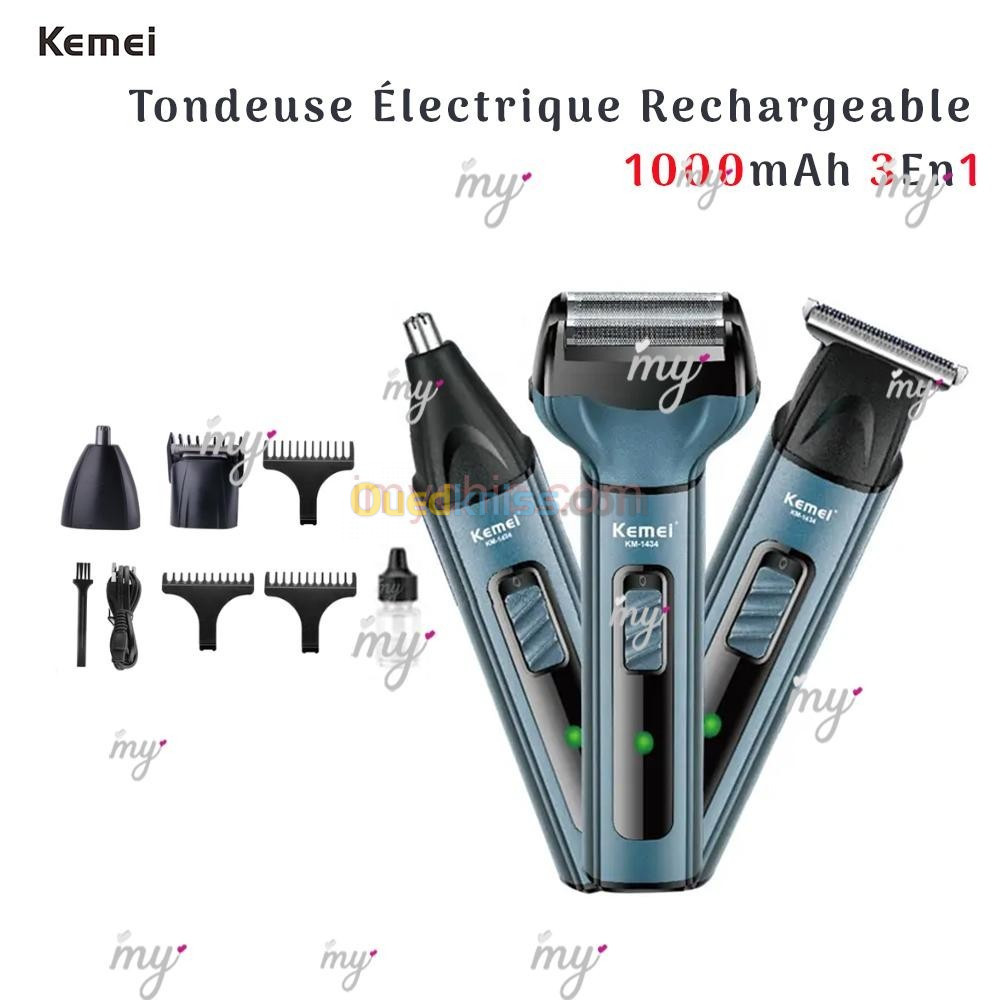 Kemei Tondeuse À Cheveux & Barbe Rechargeable -Km 1434- bleu