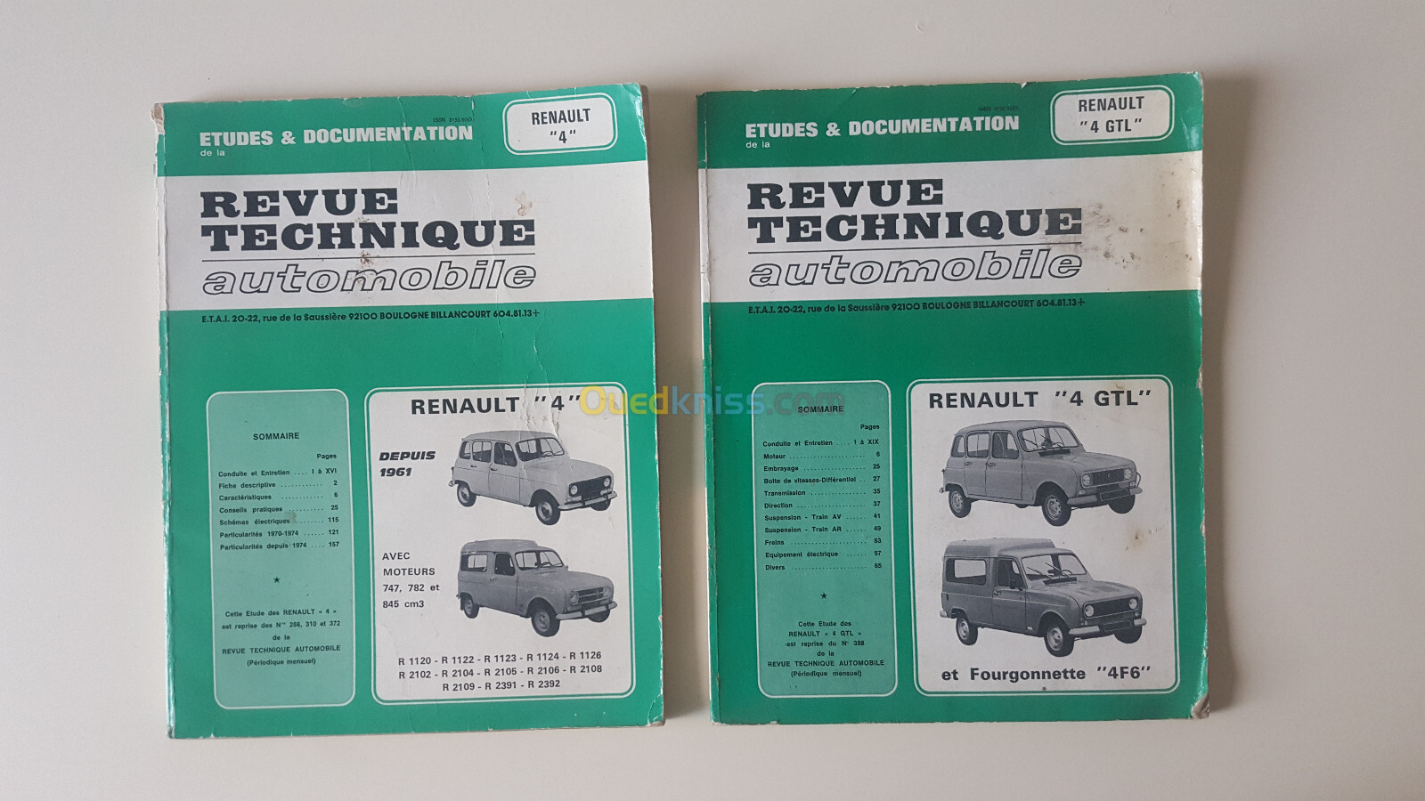 Revue technique automobile, Renault 4, Renault 4 GTL, fourgonnettes 4 F6, Renault 4 TL