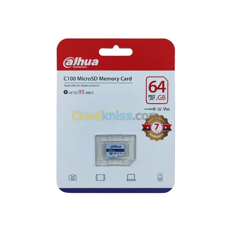 CARTE MEMOIRE DAHUA 64GO MICROSDXC C100