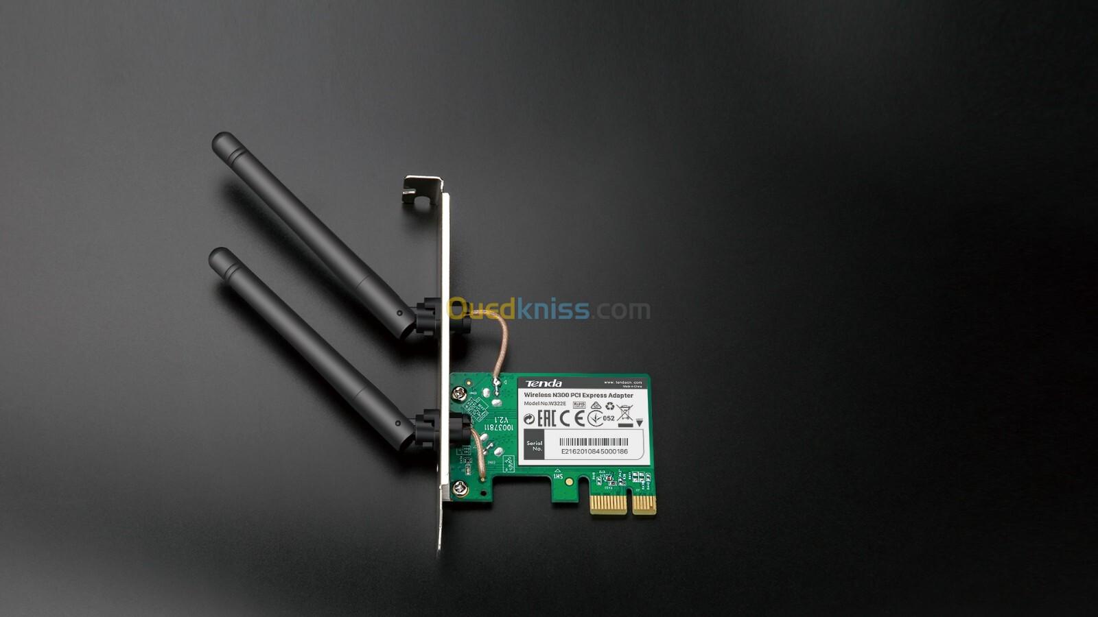 CARTE RESEAU WIFI PCI EXPRESS TENDA W322E N300 MBPS DOUBLE ANTENNES