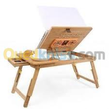 Table PC Portable CAPSYS BM60 + 2 Ventilateurs Grand Modèle en bois Bamboo