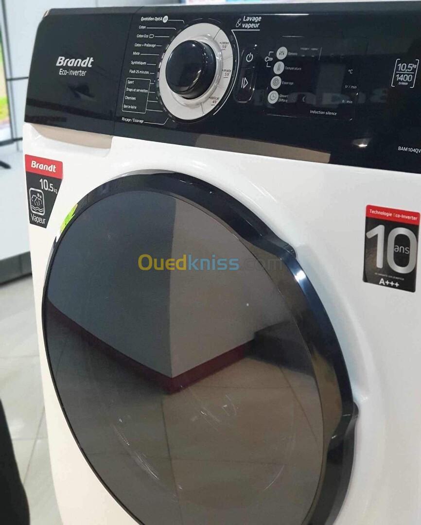 Machine à laver Brandt blanc Lave-linge Hublot BAM104QVWBL 10.5 kg