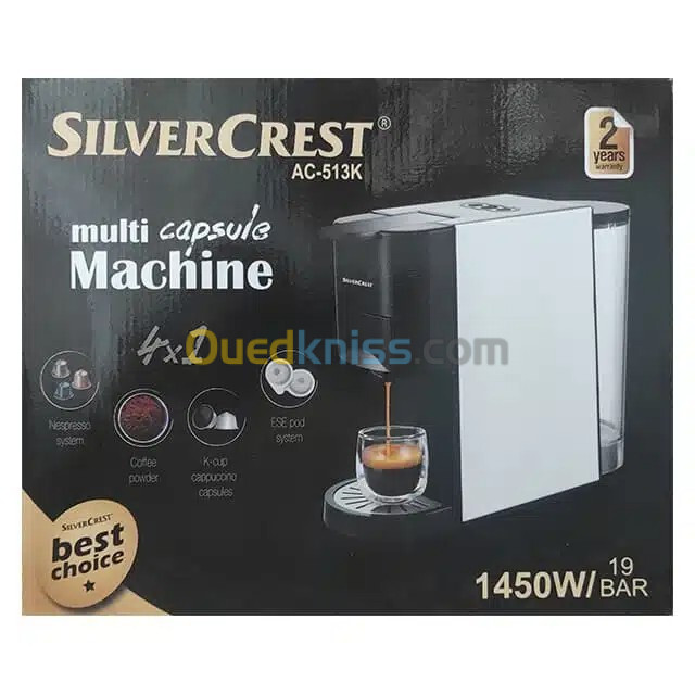 MACHINE A CAFE 4EN1 MULTI CAPSULE REF AC-513K SILVERCREST