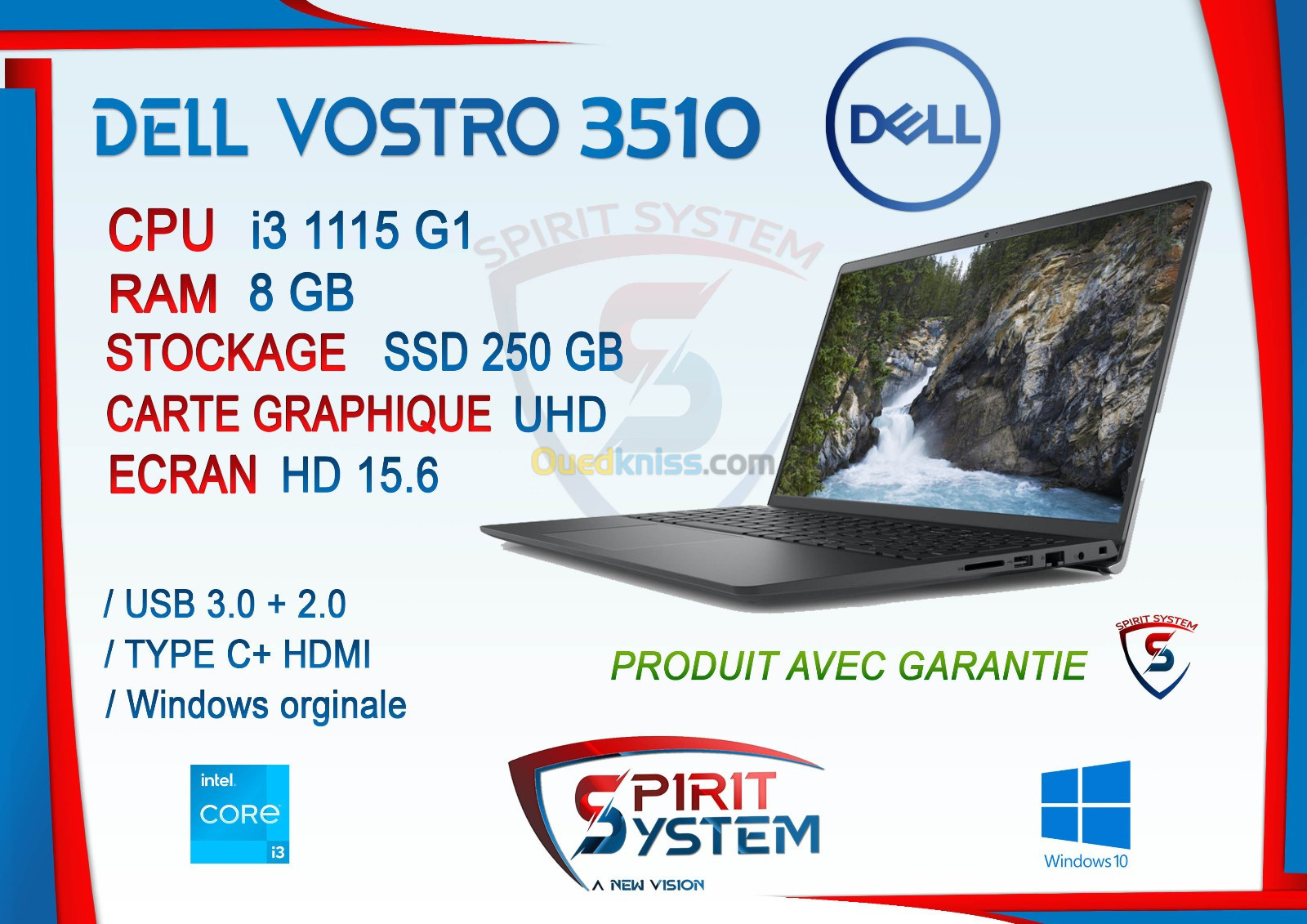 Laptop Dell vostro15 3510  Intel Core i3-1115G4 Processor 6M Cache up to 4.10 GHz