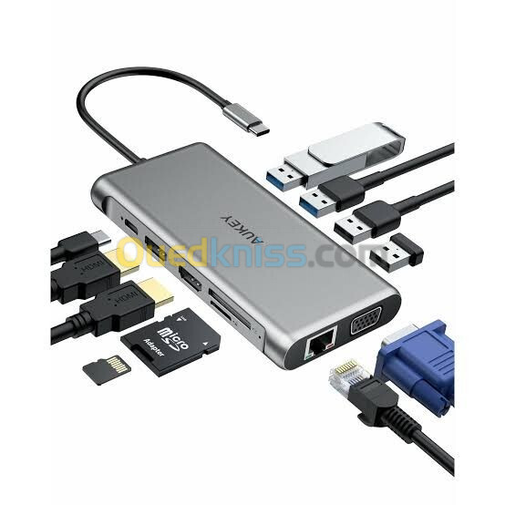 Adaptateur Type-C AUKEY 12-IN-1 