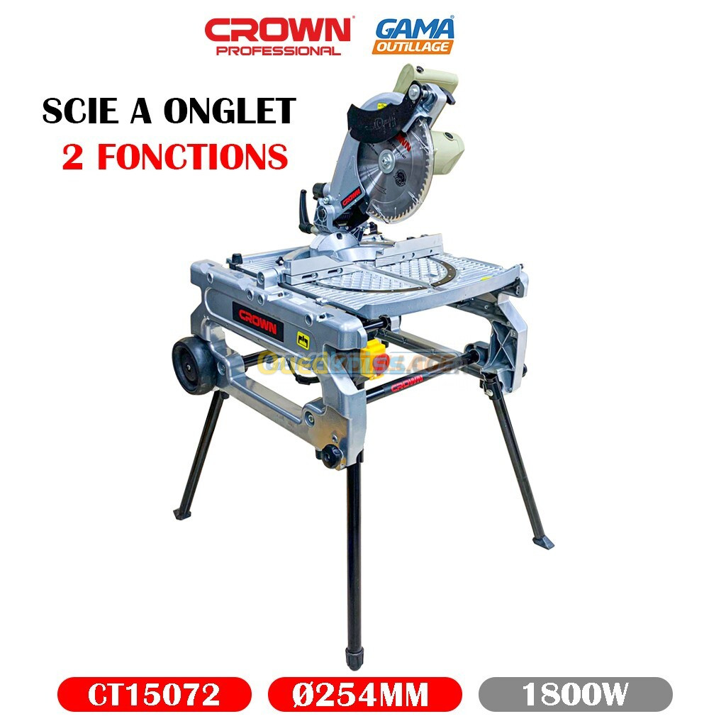 SCIE A ONGLET Ø254MM 1800W 2 FONCTIONS CROWN