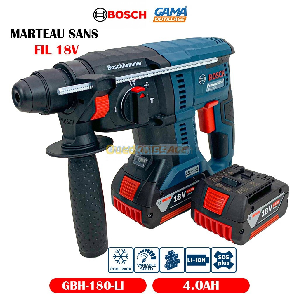 MARTEAU SANS FIL 18V 4.0AH BOSCH