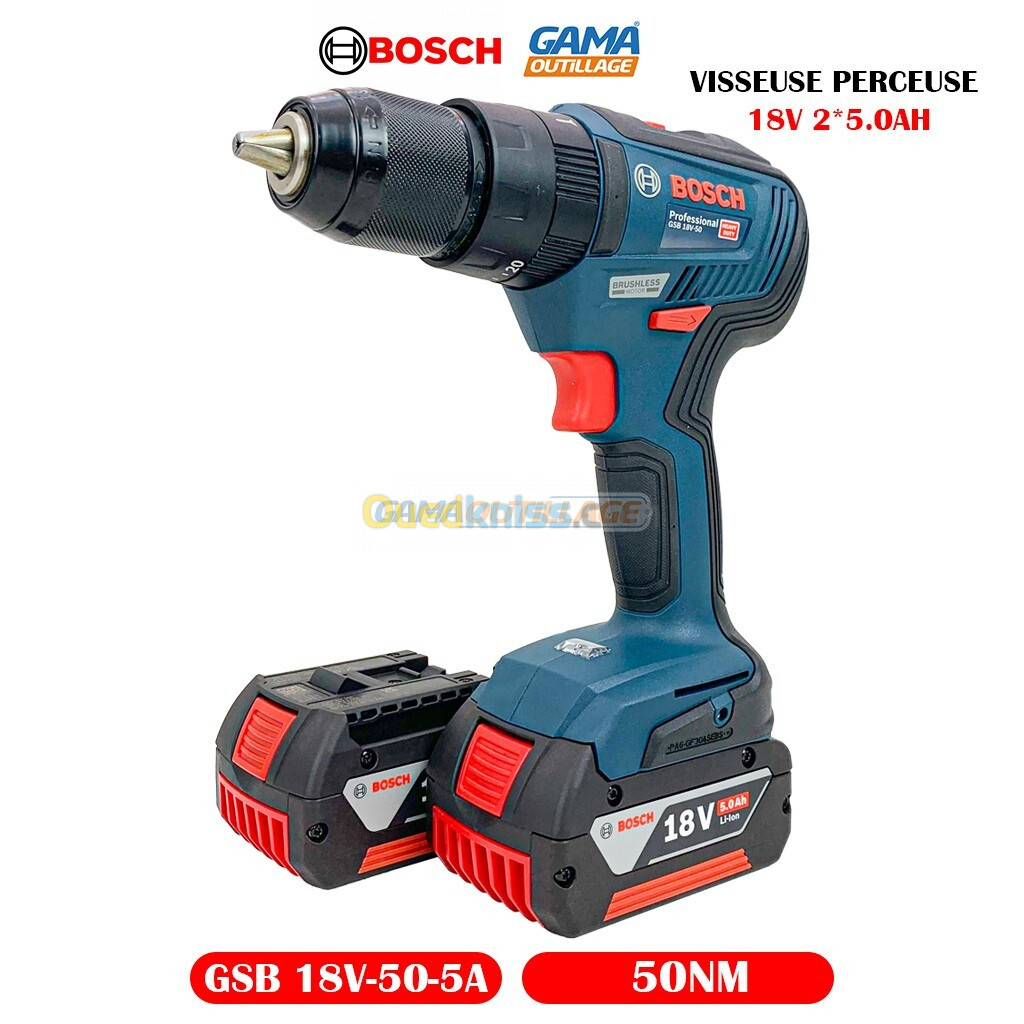 VISSEUSE PERCEUSE 18V 2*5.0AH 50 NM BOSCH