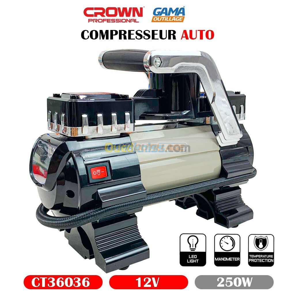 COMPRESSEUR AUTO 12V 250W CROWN