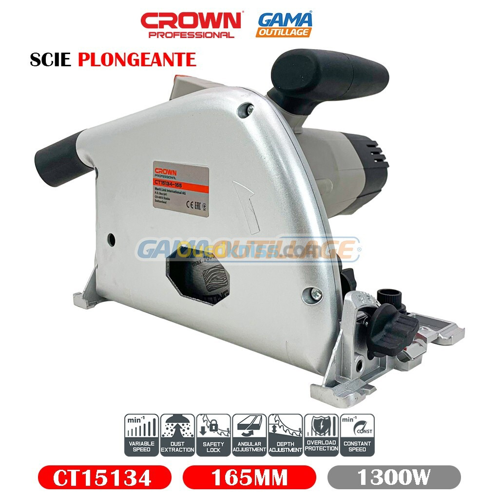 SCIE PLONGEANTE 165 MM 1300 W CROWN