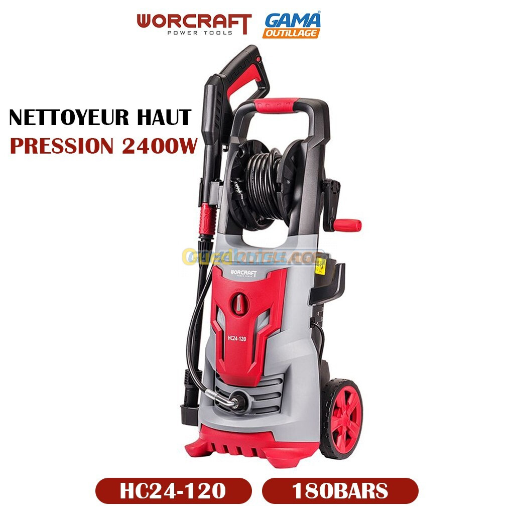 NETTOYEUR HAUT PRESSION 2400W 180BARS WORCRAFT