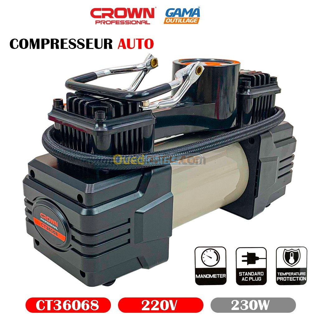 COMPRESSEUR AUTO 220V 230W CROWN