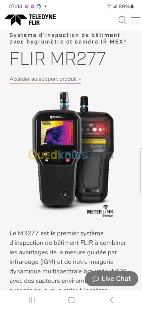 FLIR mr277 réparation les zones et trouver les sources humidité 