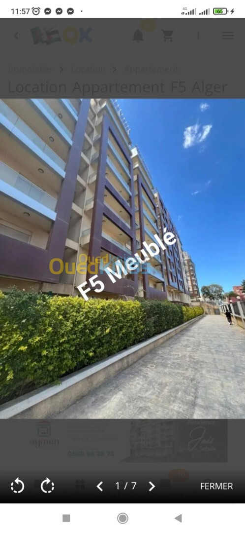 Location Appartement F5 Alger Ouled fayet