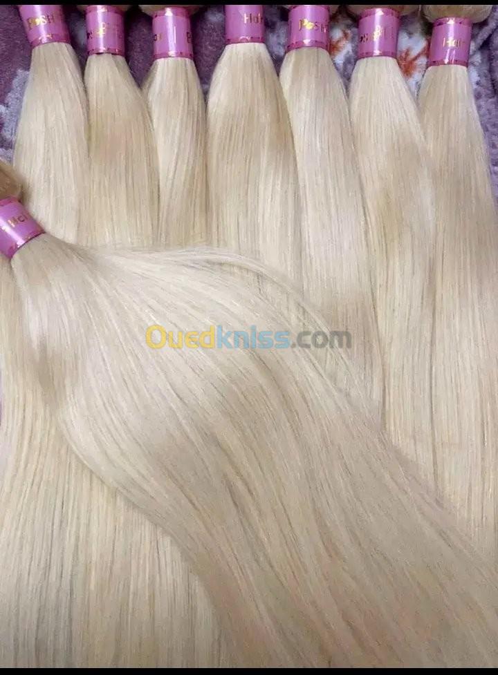 Extensions de cheveux russes 100% naturels 120gramme 65cm a clips 