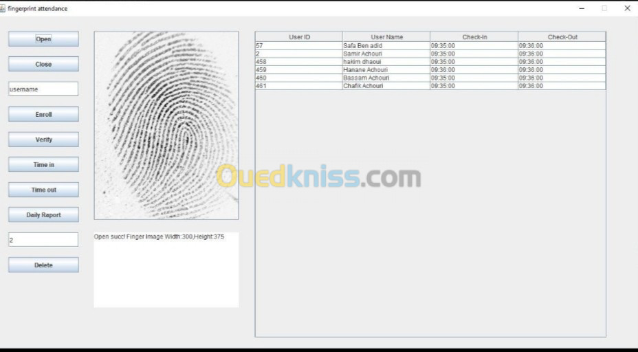 system de pointage a base d'emprint digitale