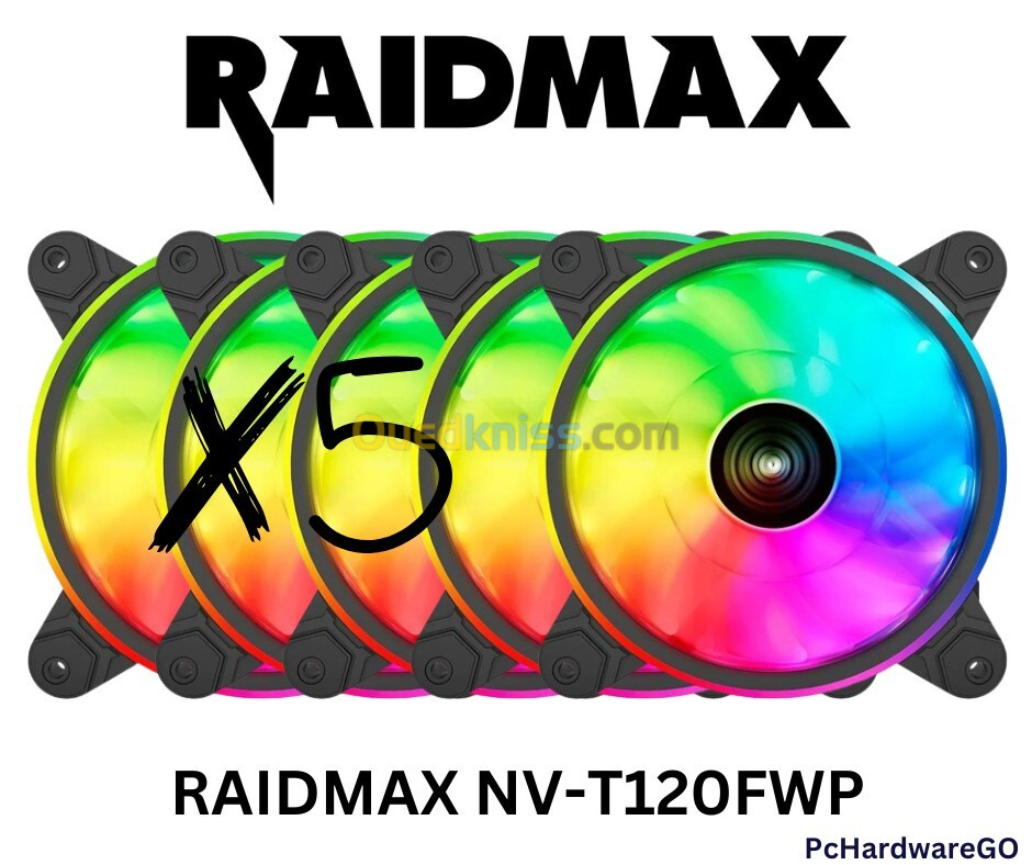 PACK 5 VENTILATEUR Raidmax NV-T120FB