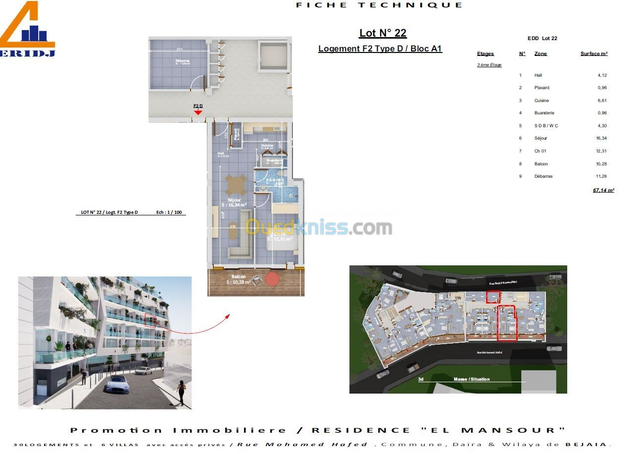 Vente Appartement F3 Béjaïa Bejaia