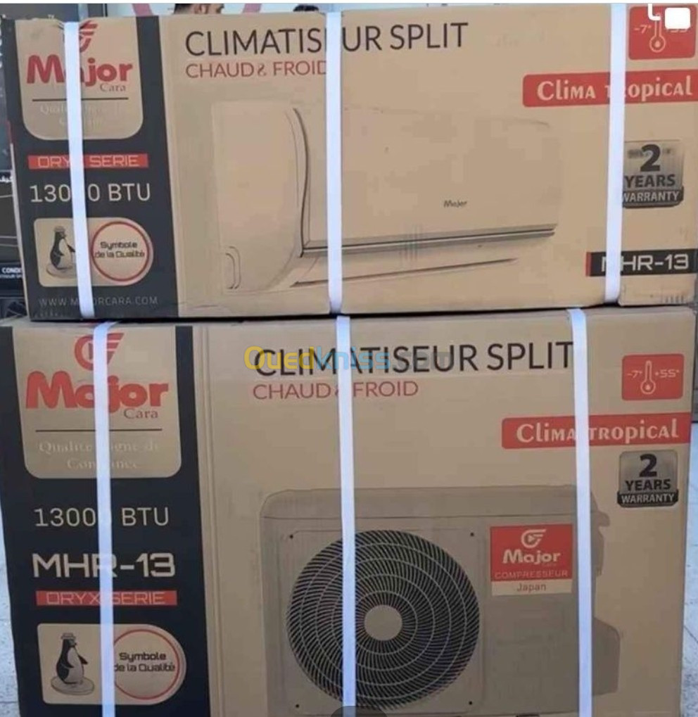 مكيف climatiseur من علامة    major cara     13000 btu  / tropical (+55 /-7) 