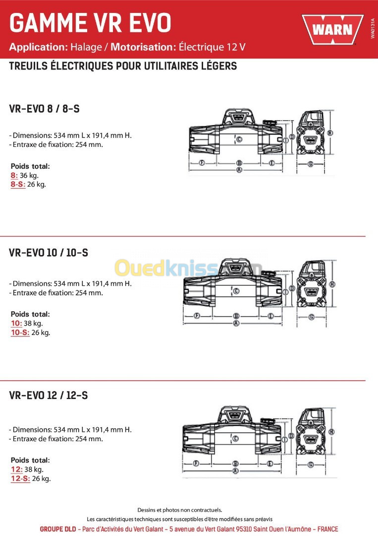 Treuil warn 12 v /24 V USA