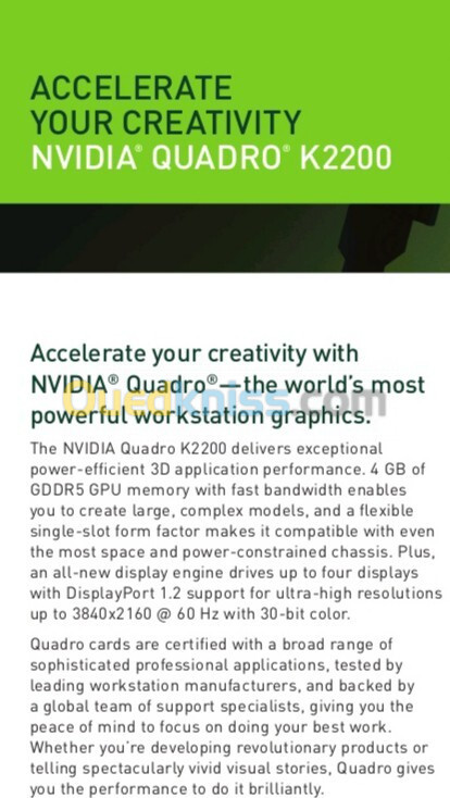 Carte Graphique Nvidia Quadro K2200