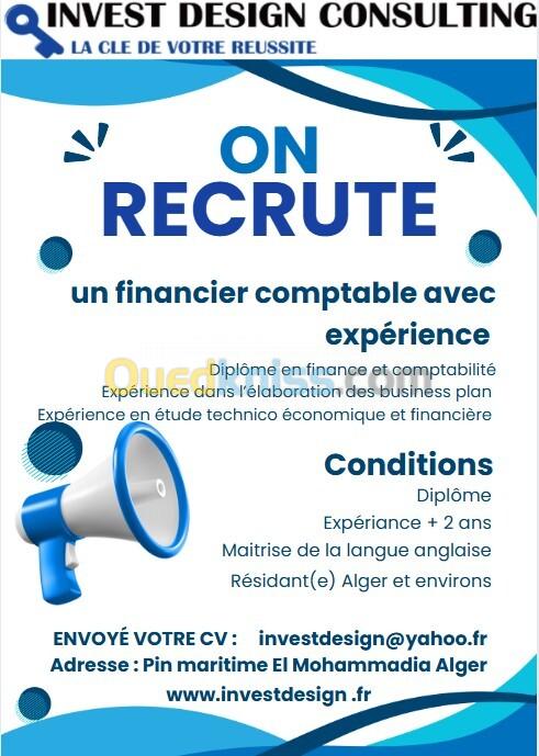 Offre d'emploi financier (ère) ,comptable expérimente 