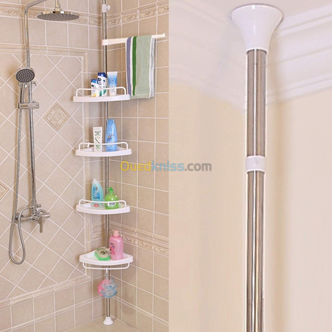 Support d'angle de douche télescopique réglable à 4 niveaux