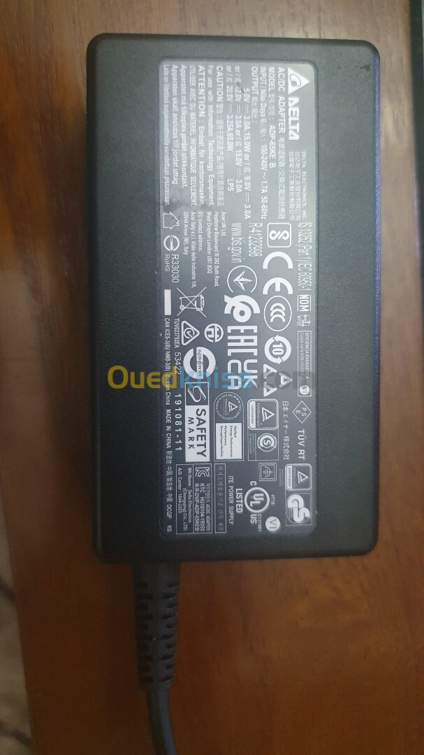 chargeur originale DELTA 65w ac adapter usb type-C pour Acer, lenovo, chromebook 