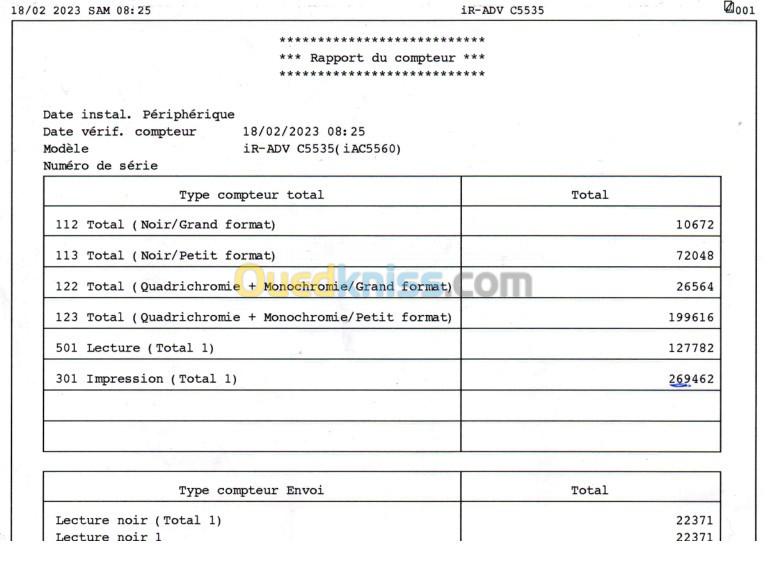 Vente deux (02) Imprimante Multifonction CANON iR-Adv C5535i A3 couleur 