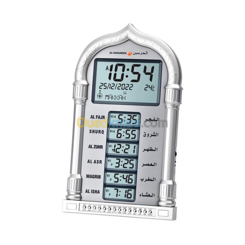     Horloge de prière Azan Affichage LED d Al-Haramain HA-4028- ساعة أذان الحرمين للصلاة