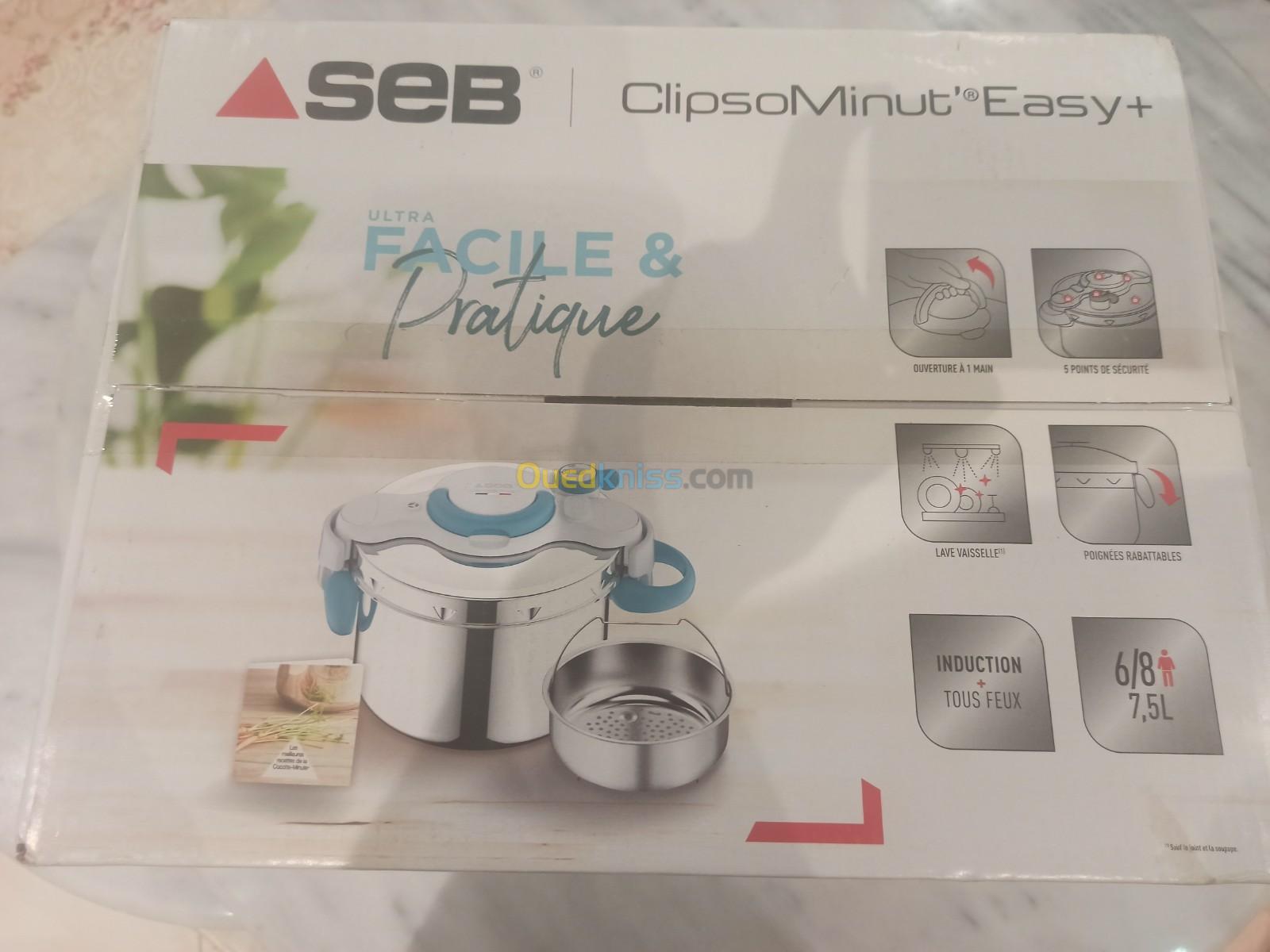 Autocuiseur Seb ClipsoMinut'Easy + bleu 7,5L poignées rabattables