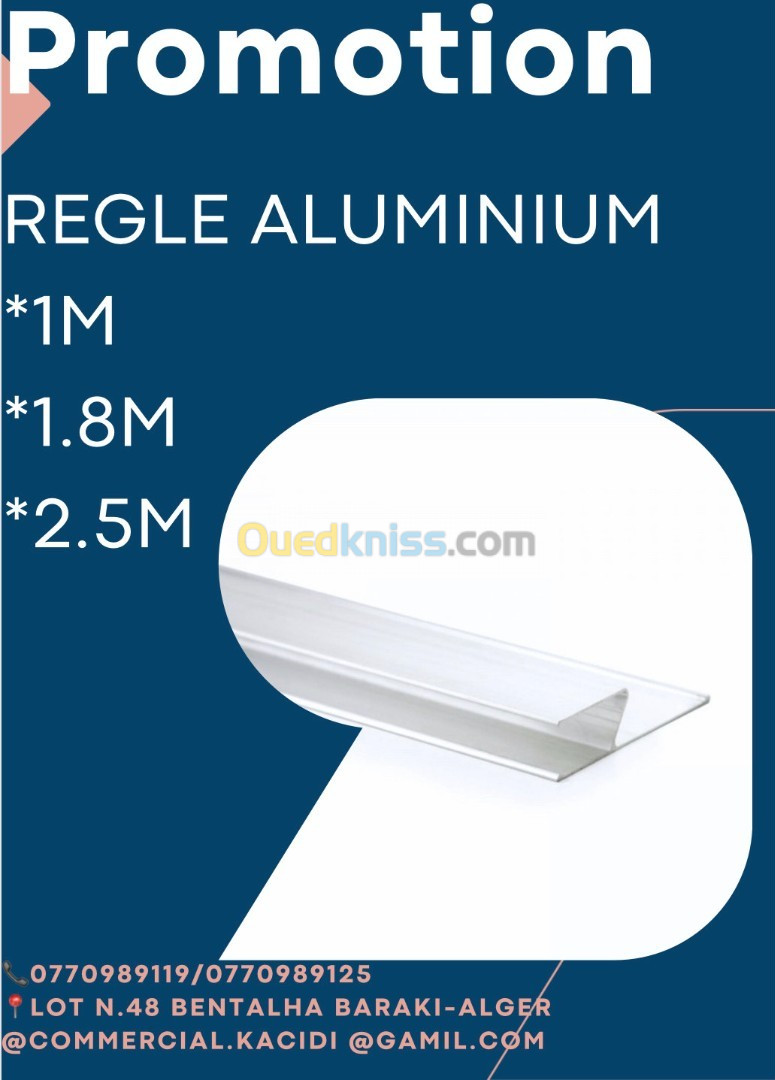 REGLE ALUMINIUM  H  1M 1.8M 2.5M