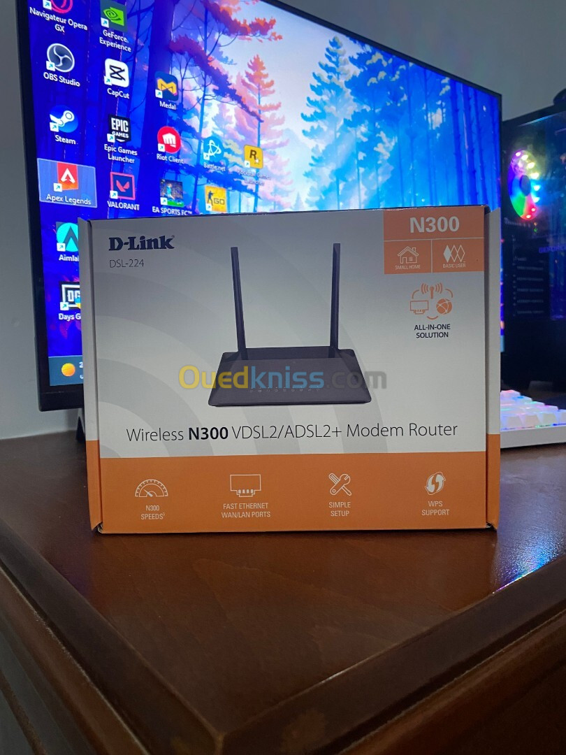 D-LINK VDSL2/ADSL2+ Wireless N300 4-port Modem Router