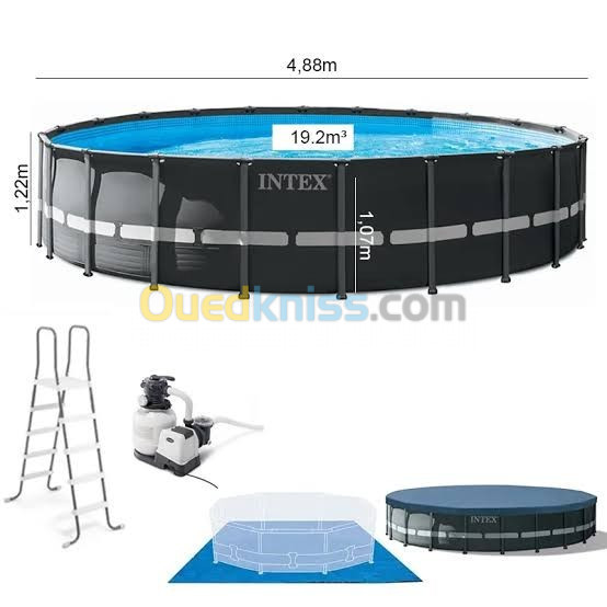 Piscine ronde ULTRA XTR 4.88m X 1.22m avec filtration + échelle + bâche INTEX