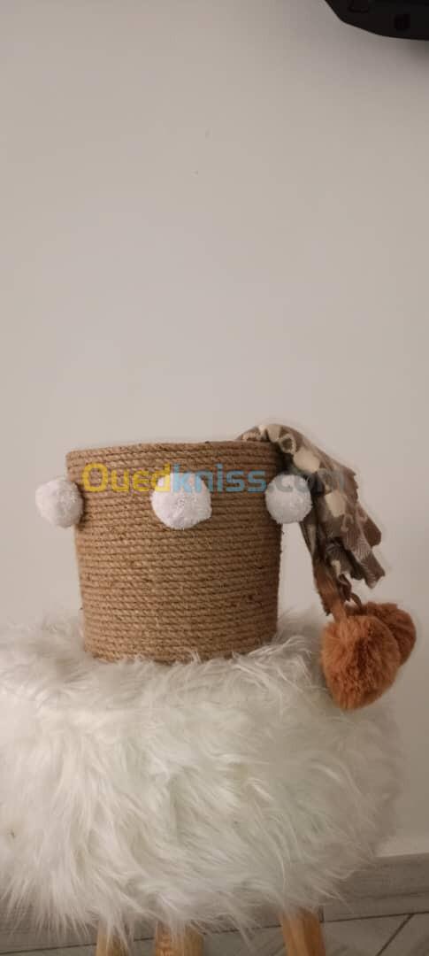 Panier de rangement en corde de jute 